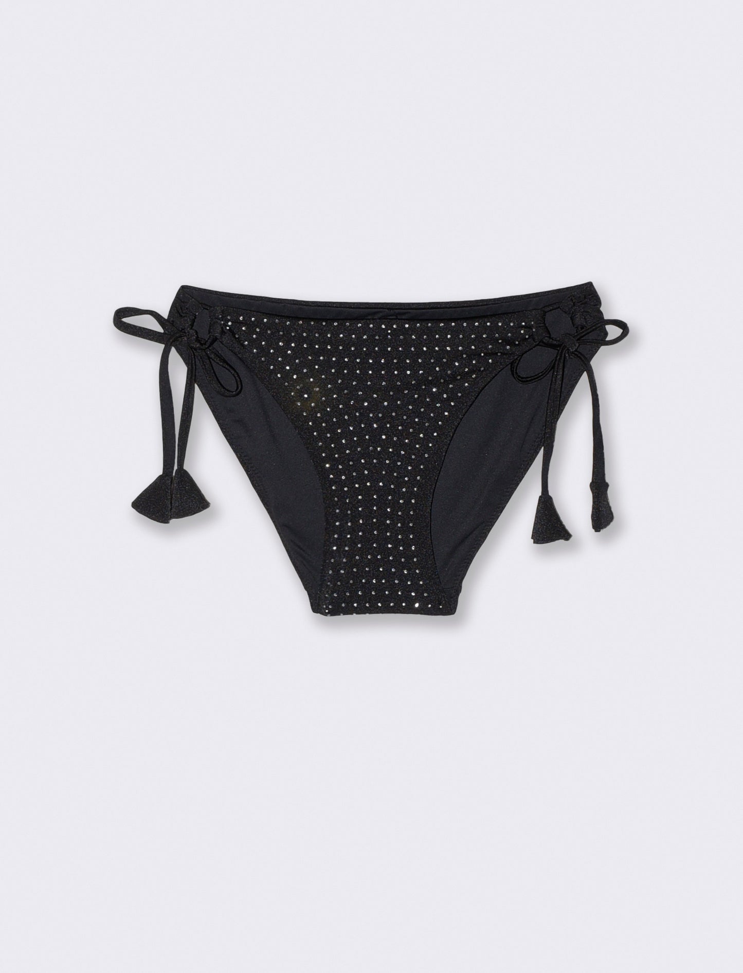 Slip mare con strass all over - Nero
