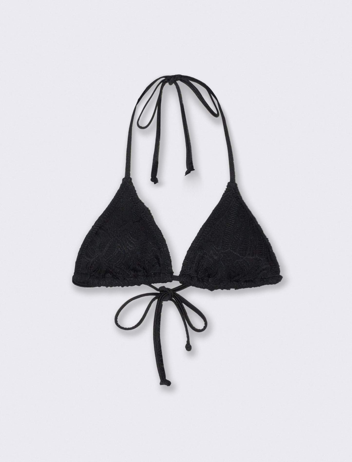 Elegant crochet triangle bra - Black
