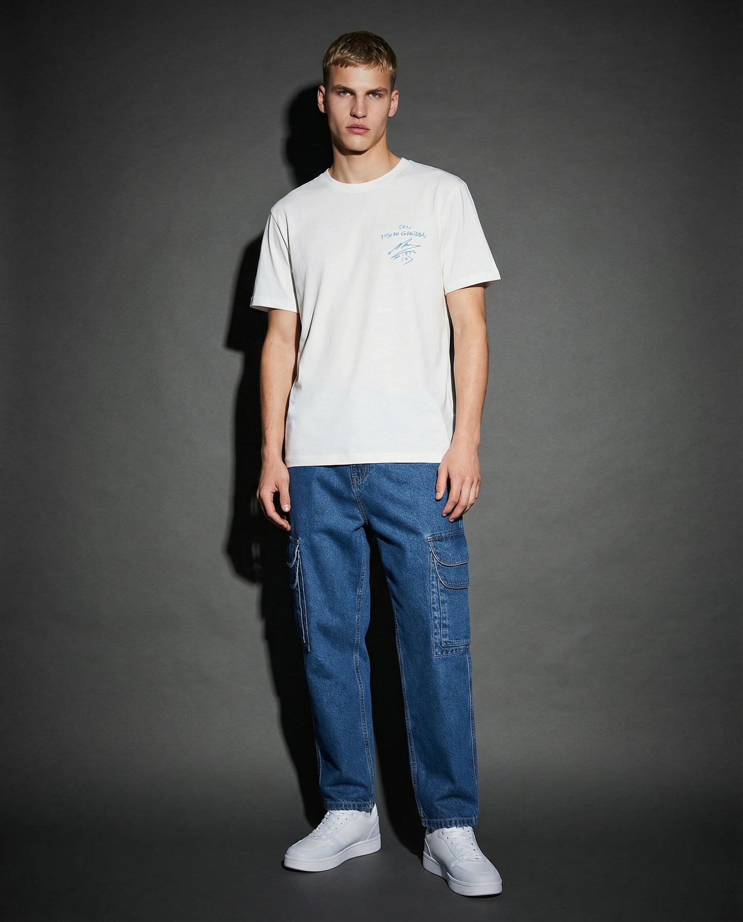 T-shirt Jersey Premium D10S Stampa - Bianco