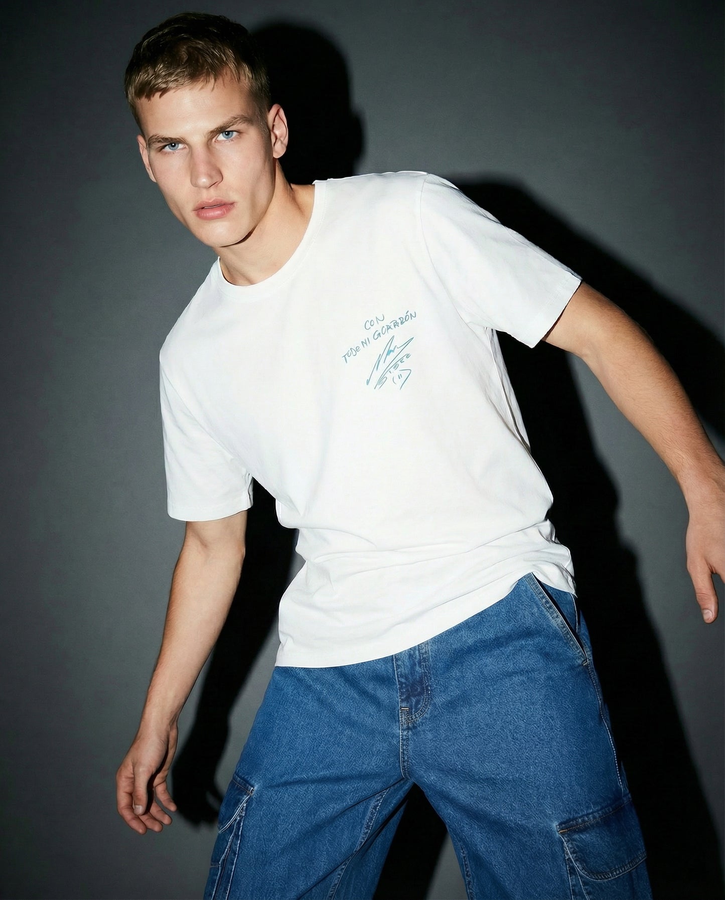 T-shirt Jersey Premium D10S Stampa - Bianco