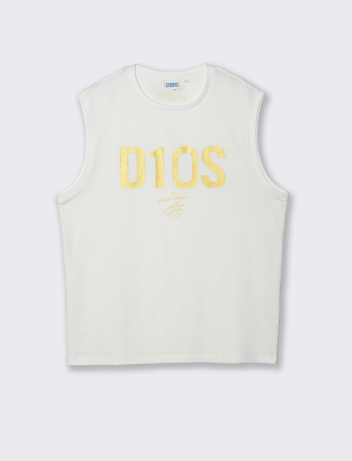 T-shirt senza maniche con stampa D10S - Bianco
