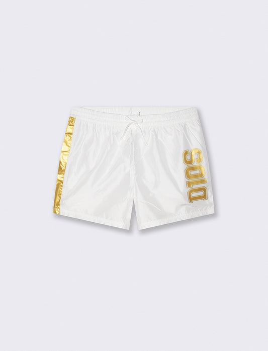 D10S swimwear with print and tie - White