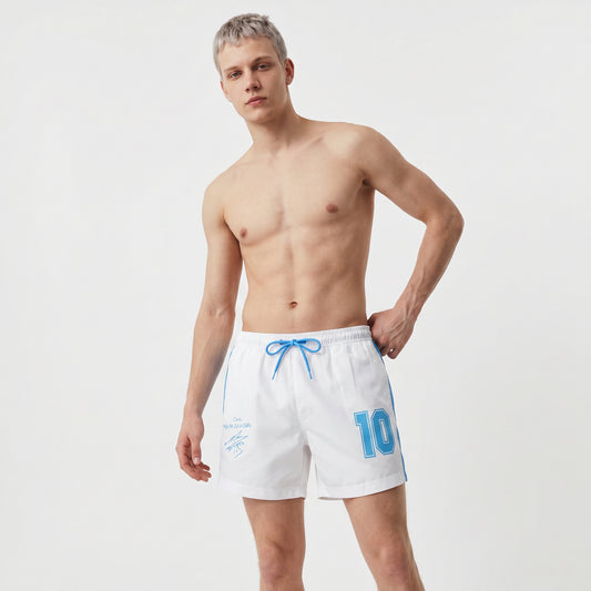 Costume mare D10S con stampa e laccio - Bianco