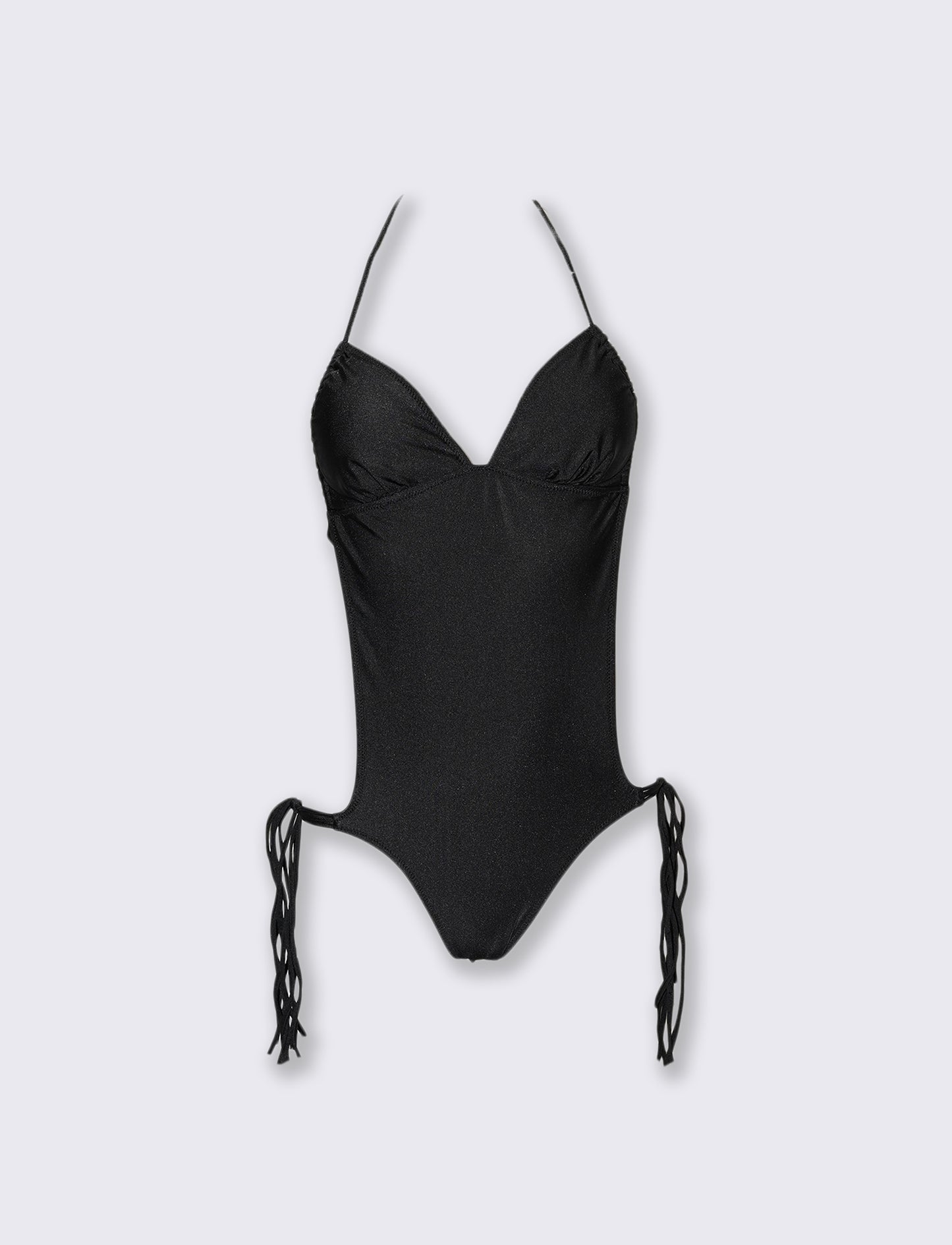 Costume intero con laccetti - Nero
