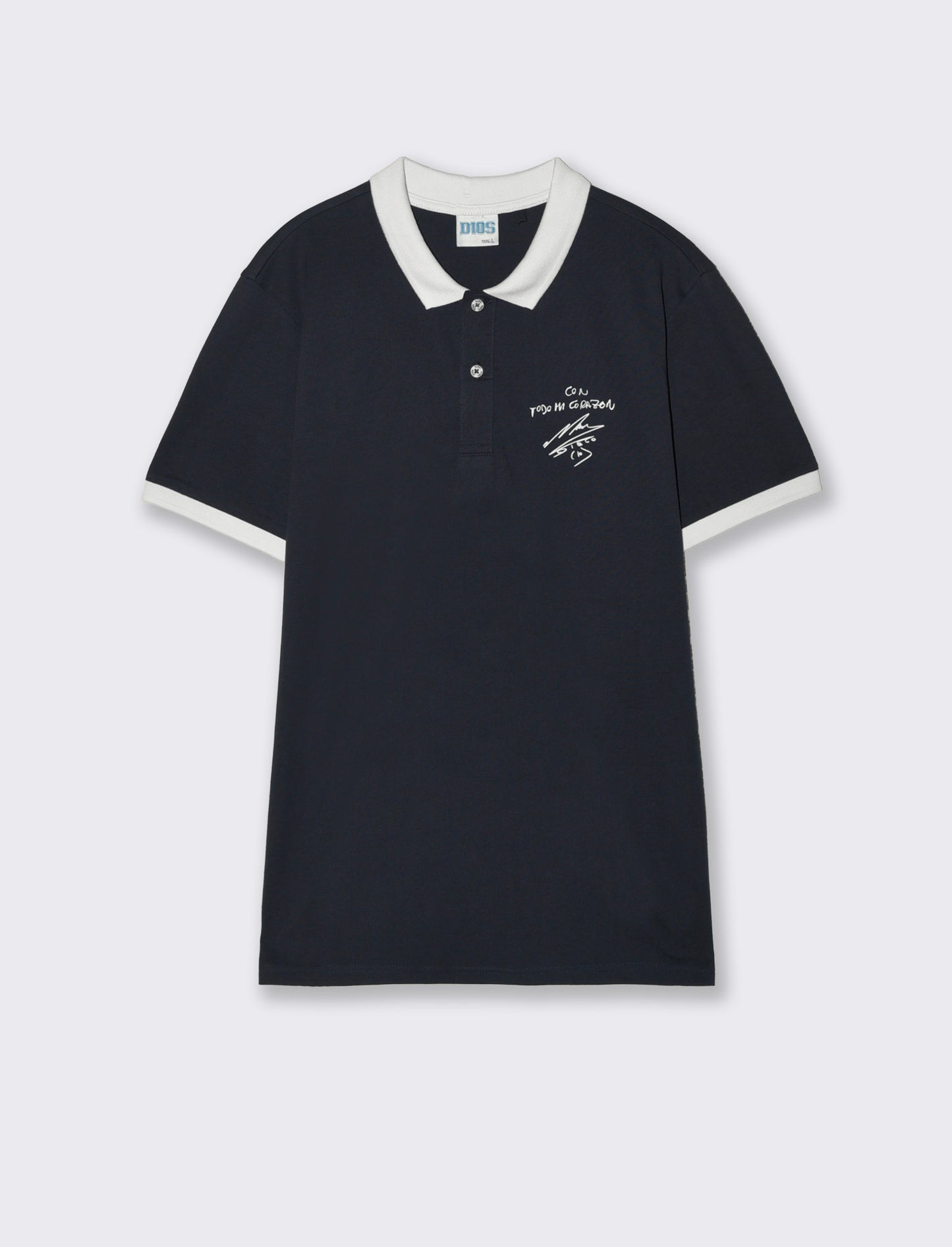 Polo in Jersey D10S con Stampa Unica - Blu