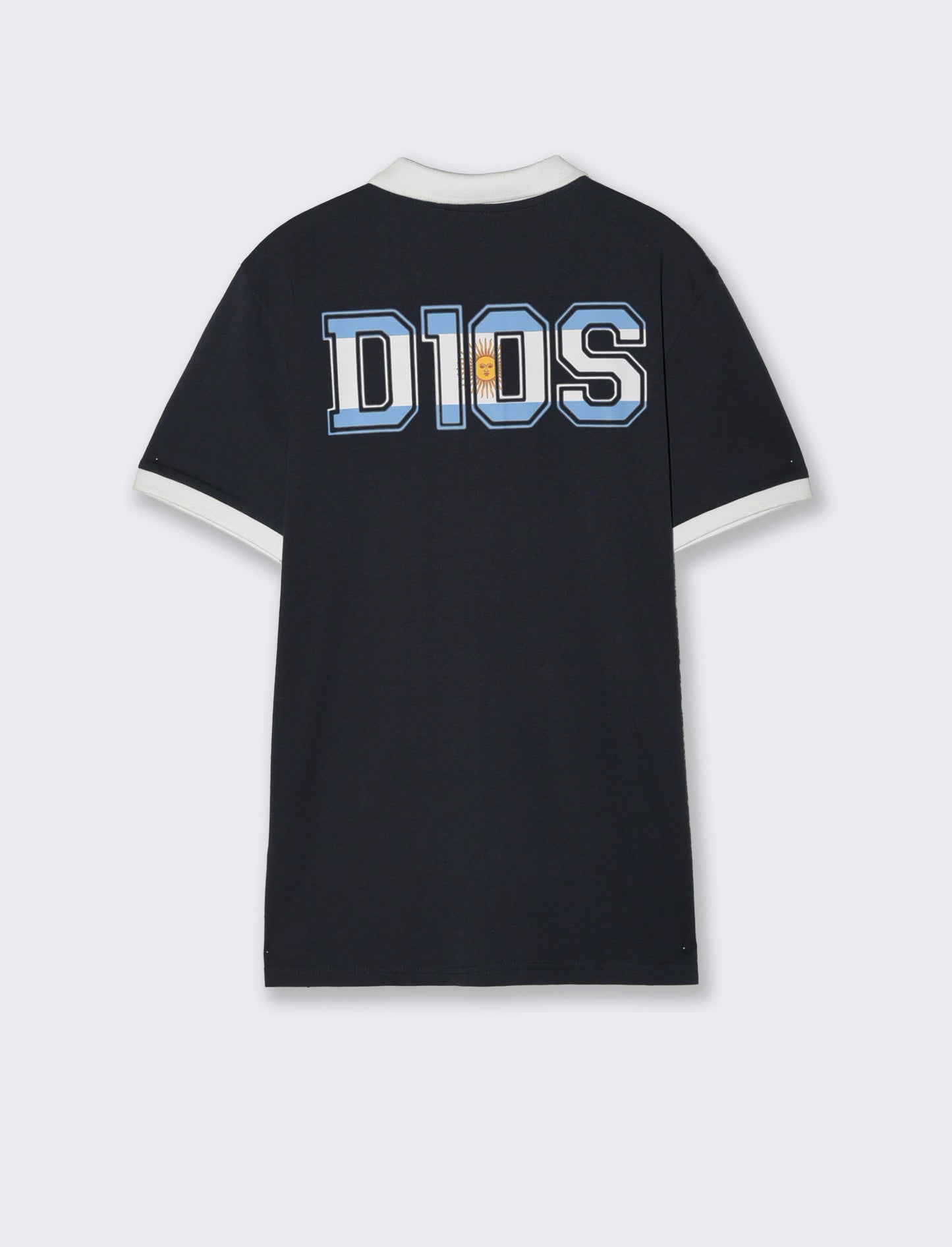 Polo in Jersey D10S con Stampa Unica - Blu
