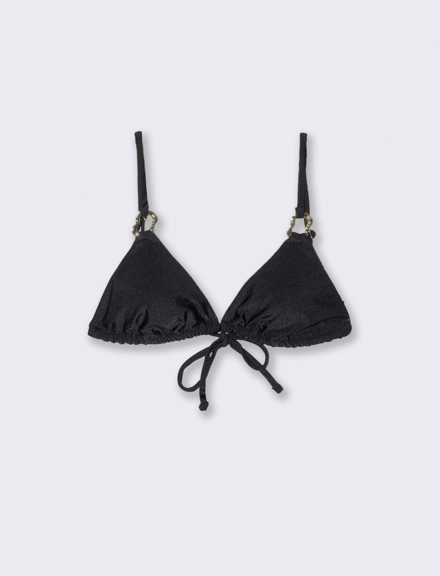 Reggiseno triangolo mare con anelli - Nero