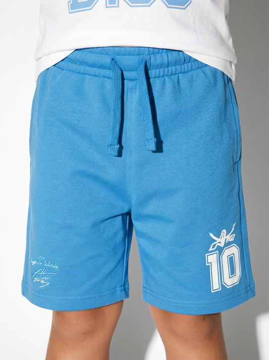 Bermuda in felpa D10S con coulisse - Azzurro
