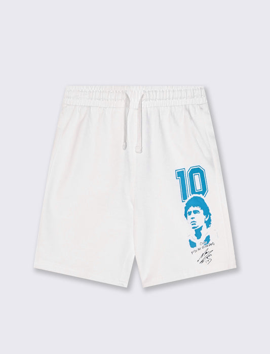 Bermuda in felpa D10S con coulisse - Bianco