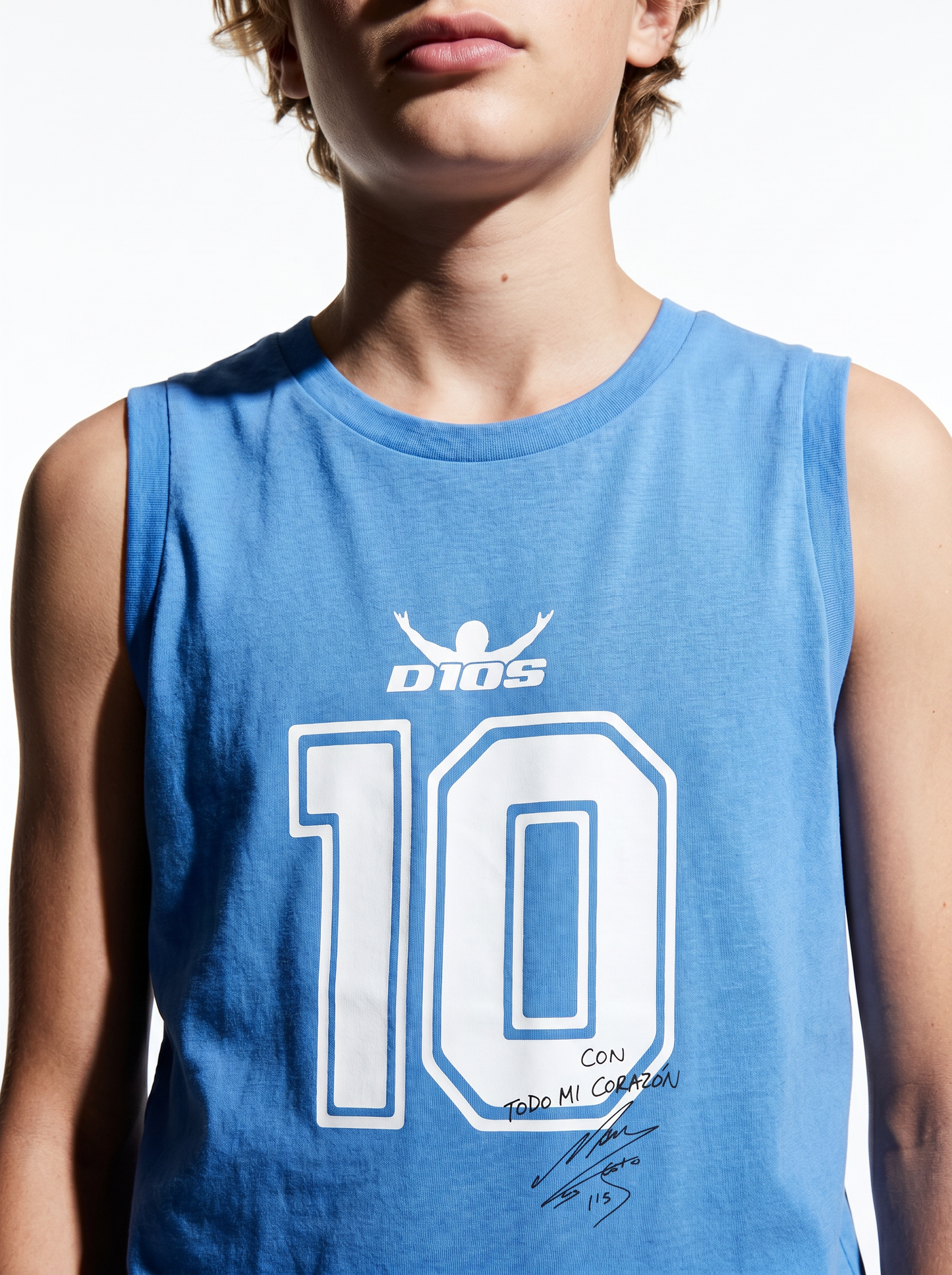 D10S Cotton Jersey Tank Top - Sky blue