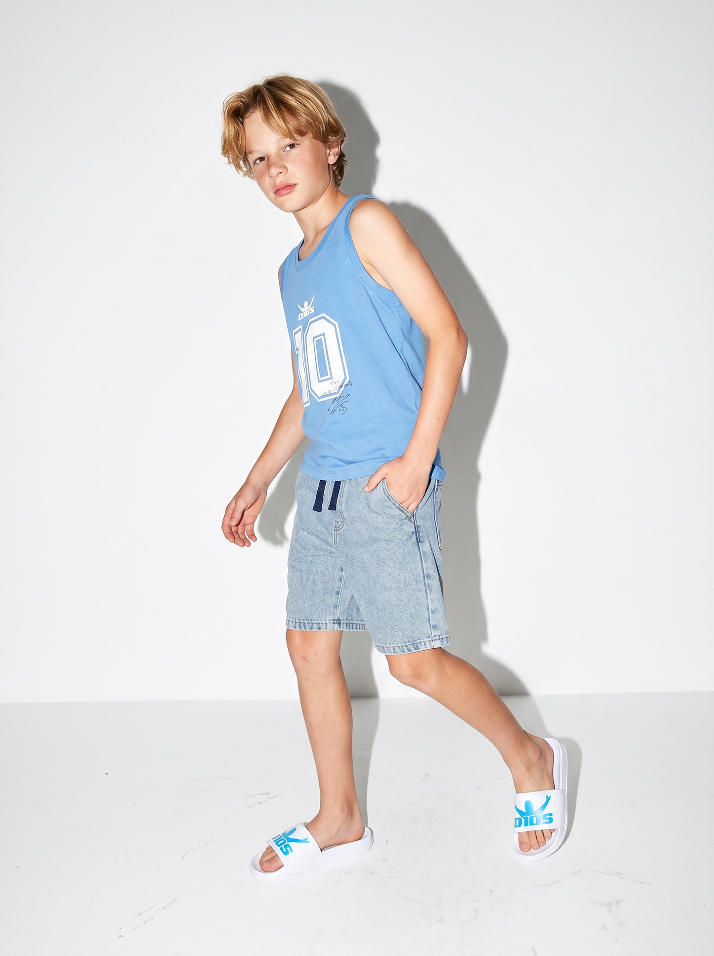 D10S Cotton Jersey Tank Top - Sky blue
