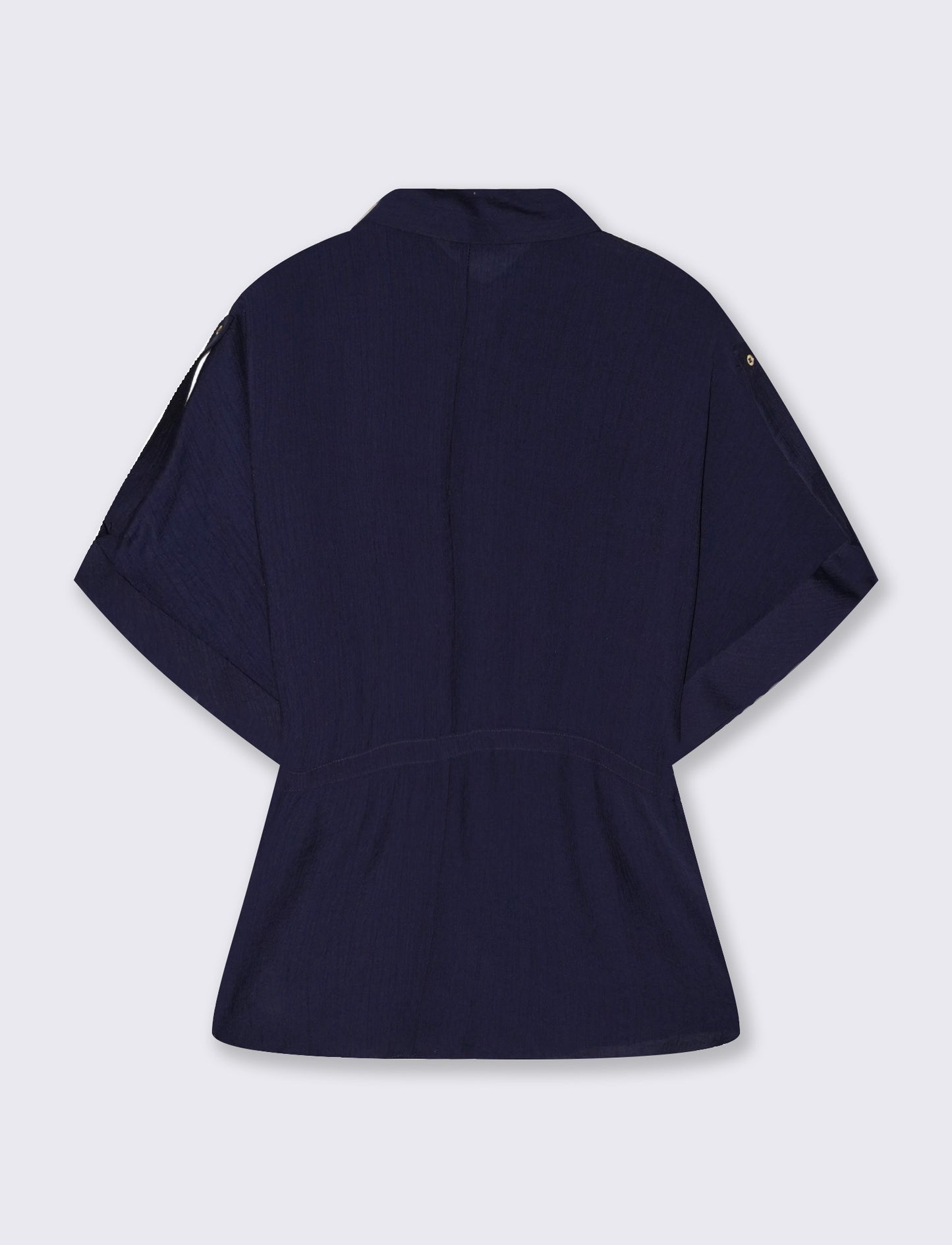 Short shirt with drawstring and cuff - Blue