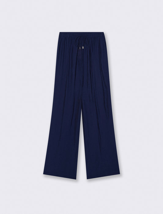 Pantalone Elastico Arricciato in Vita - Bluette