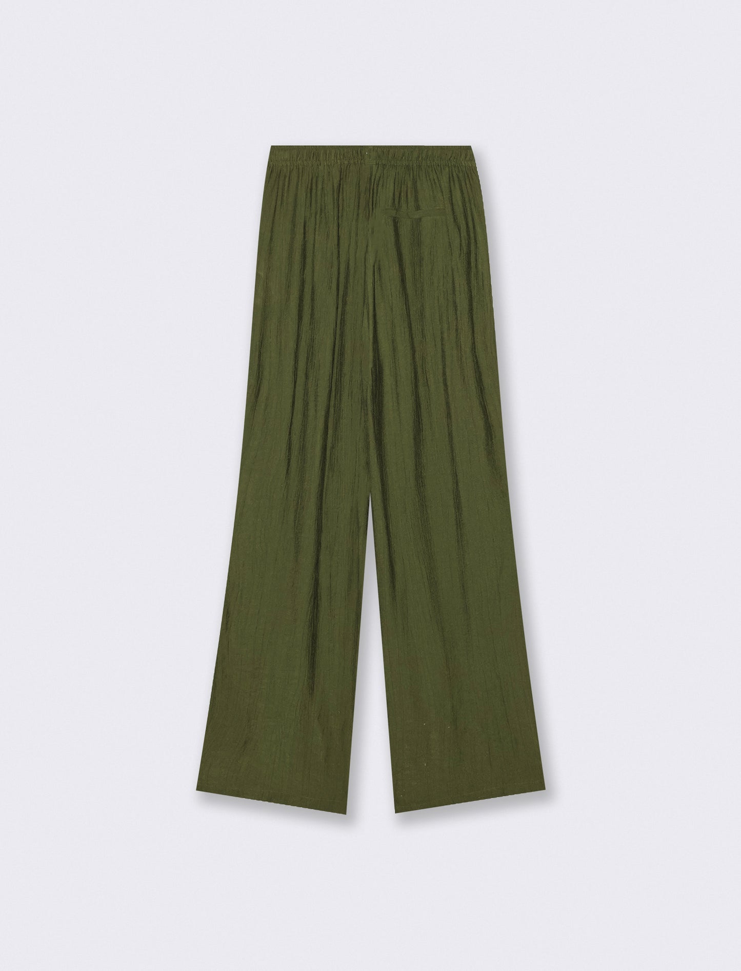 Elasticated Waist Ruched Pants - Green