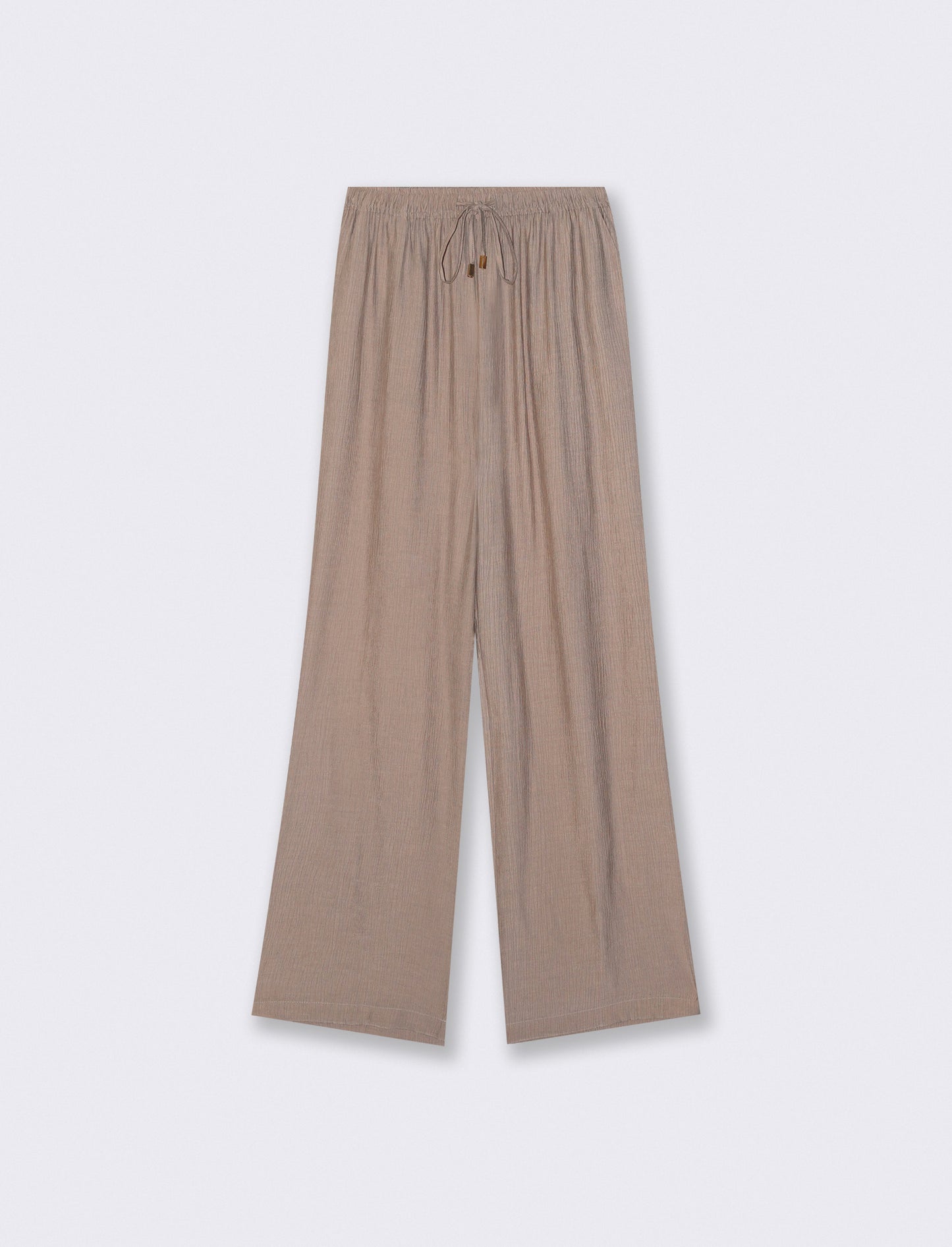 Pantalone Elastico Arricciato in Vita - Beige