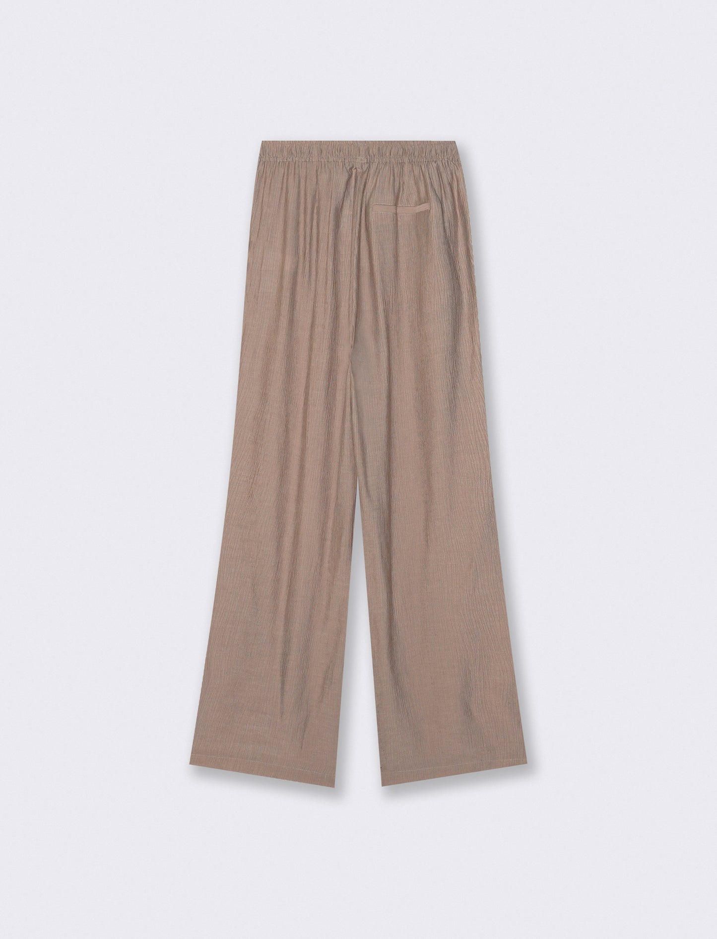 Pantalone Elastico Arricciato in Vita - Beige