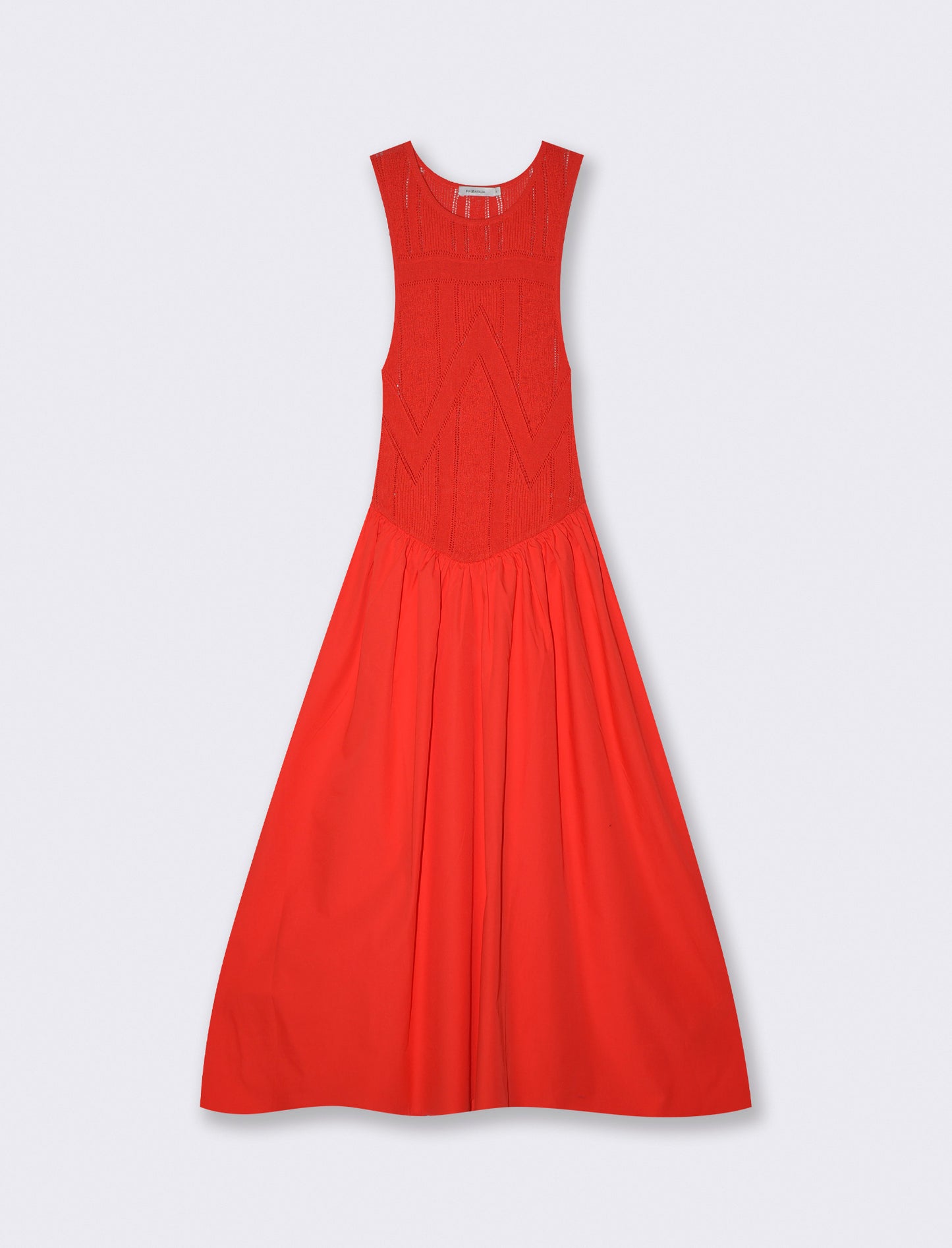 Vestito lungo smanicato con scollo rotondo - Corallo