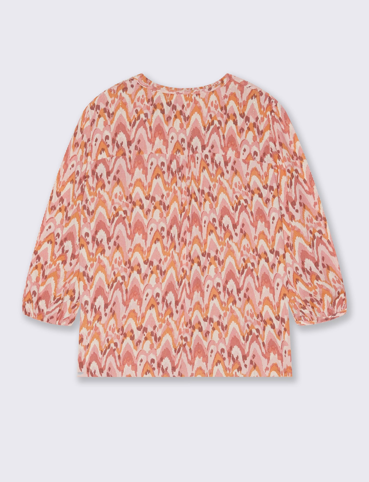 Three-Quarter Sleeve Blouse with Tassels - 