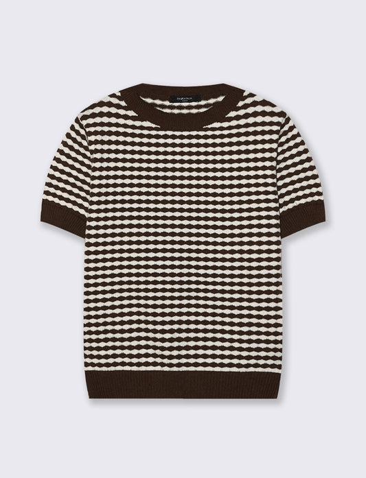 t-shirt in maglia - Moro