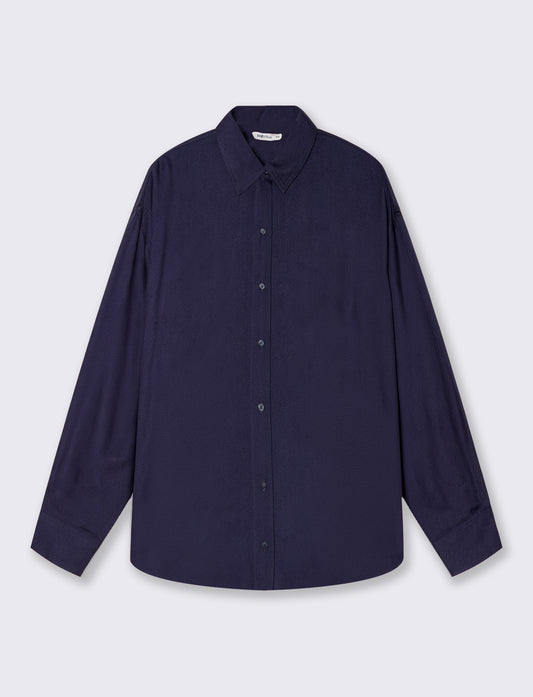 Camicia Lunga con Carre' sul Retro - Blu