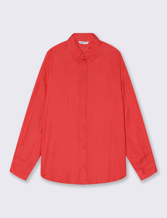 Camicia Lunga con Carre' sul Retro - Corallo