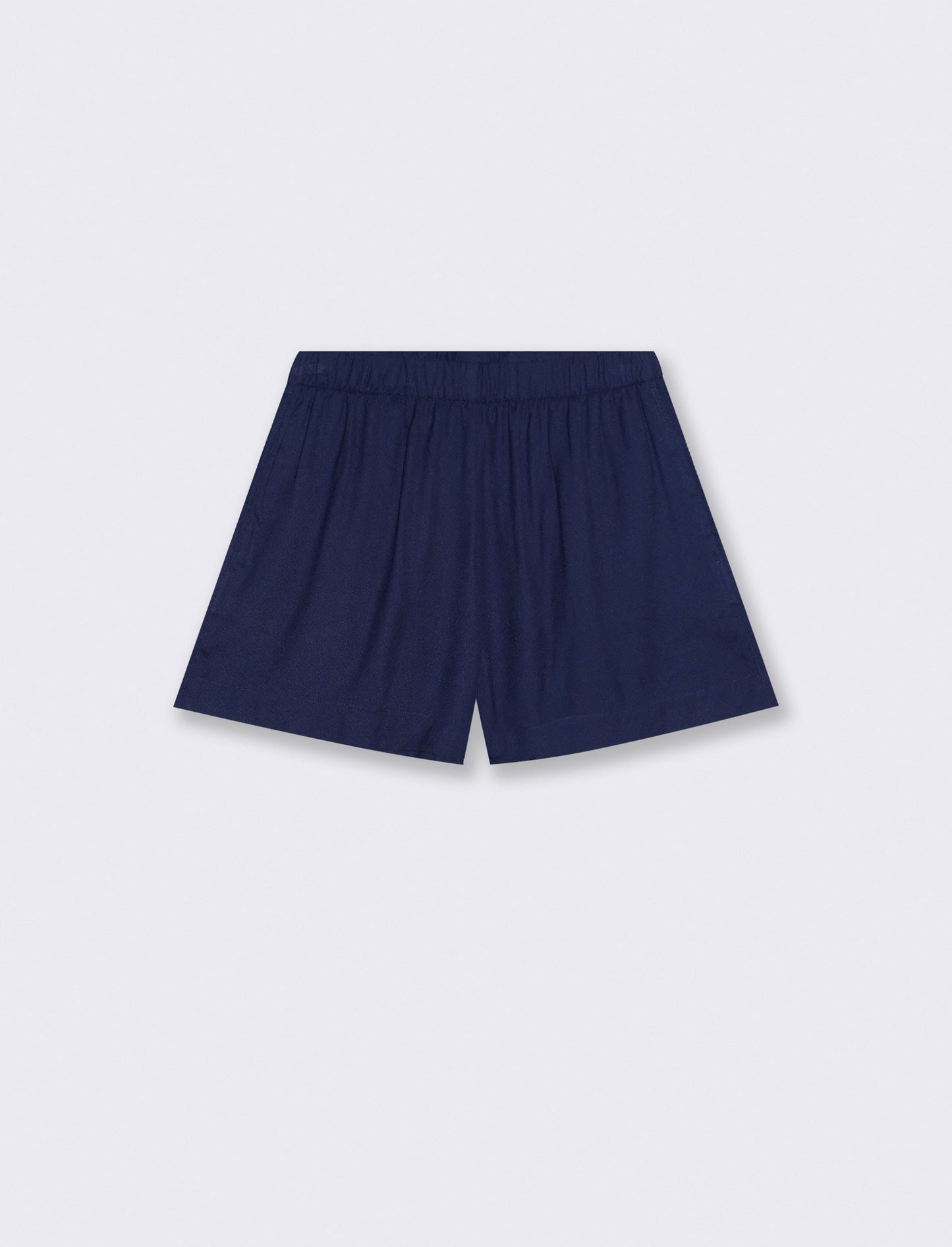 Shorts con elastico arricciato in vita - Blu
