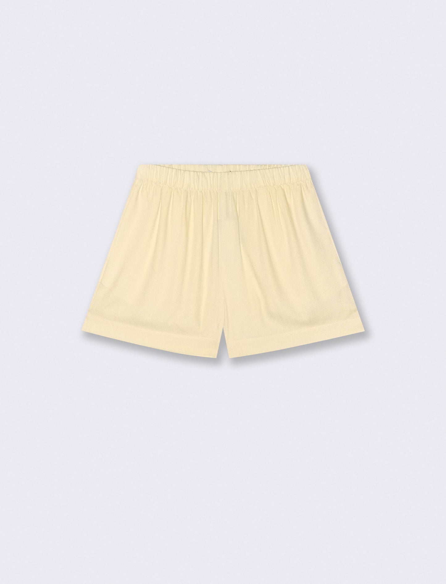 Shorts con elastico arricciato in vita - Giallo pastello