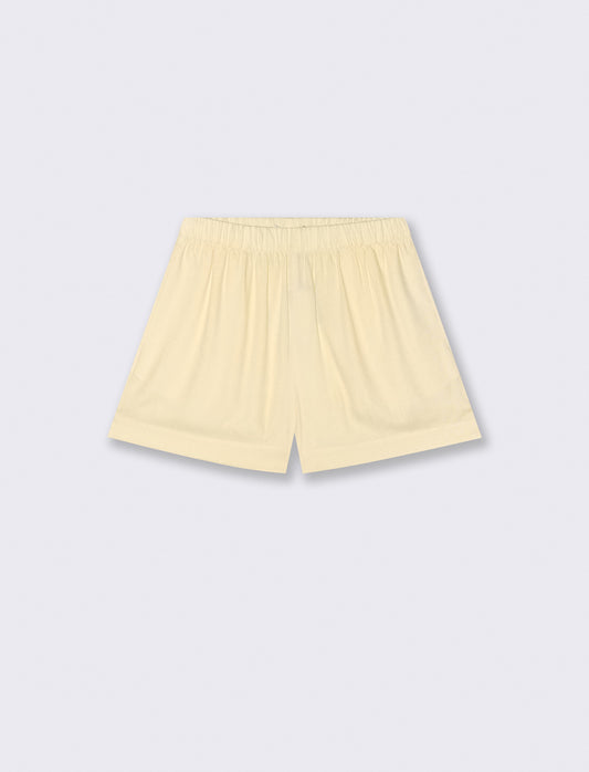 Shorts con elastico arricciato in vita - Giallo pastello