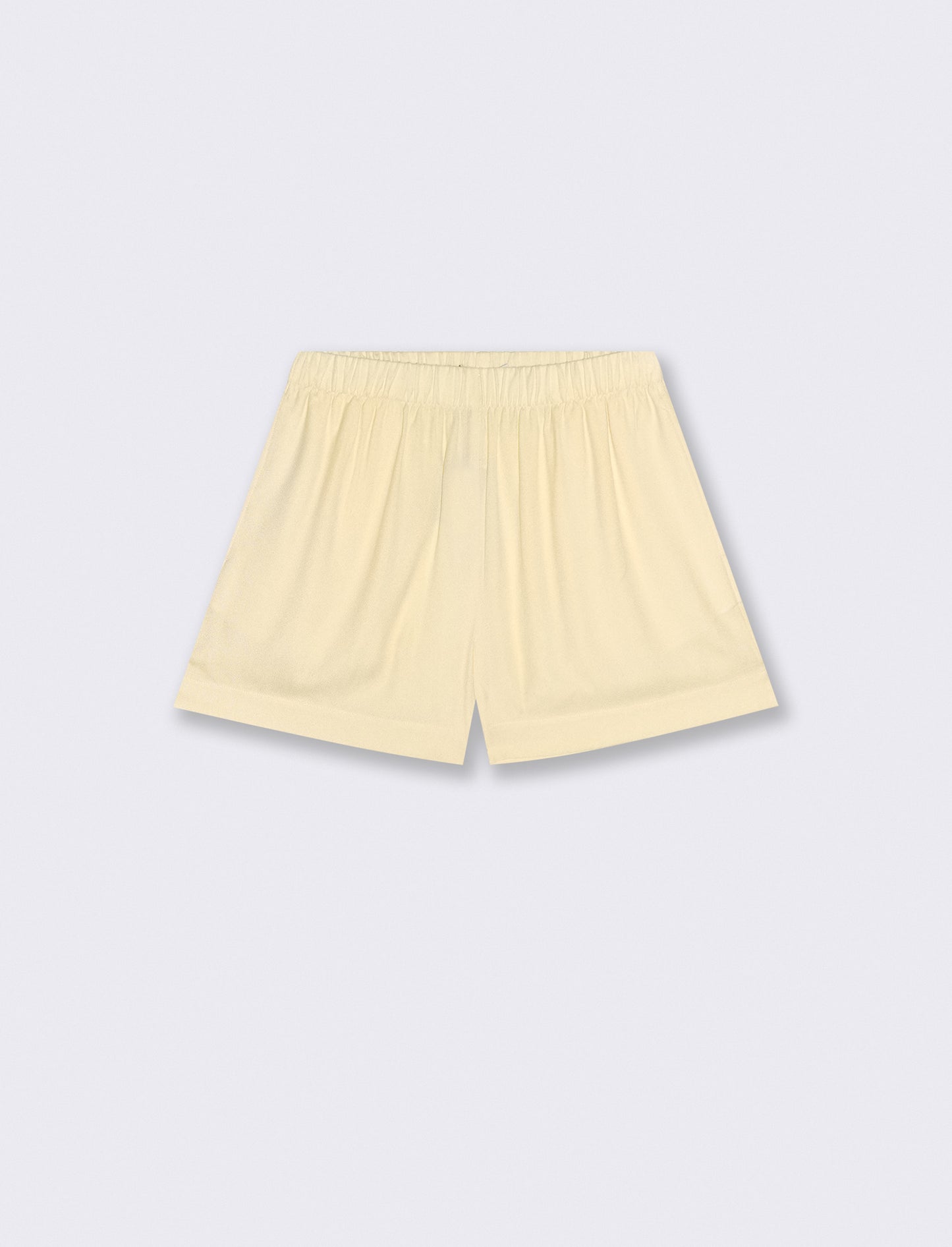 Shorts con elastico arricciato in vita - Giallo pastello