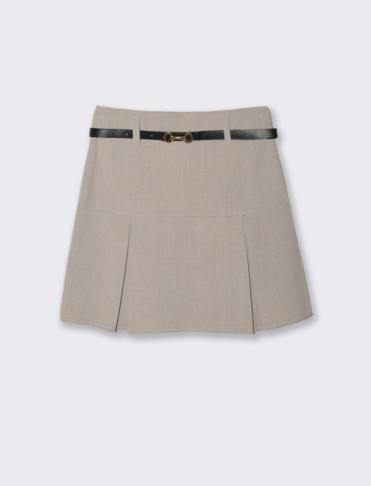 GONNA CON CINTURA - Beige