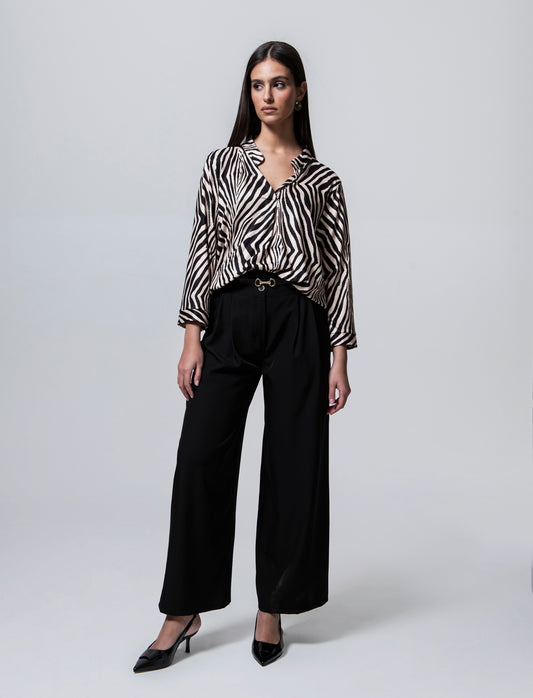 PANTALONE CON CINTURA - Nero