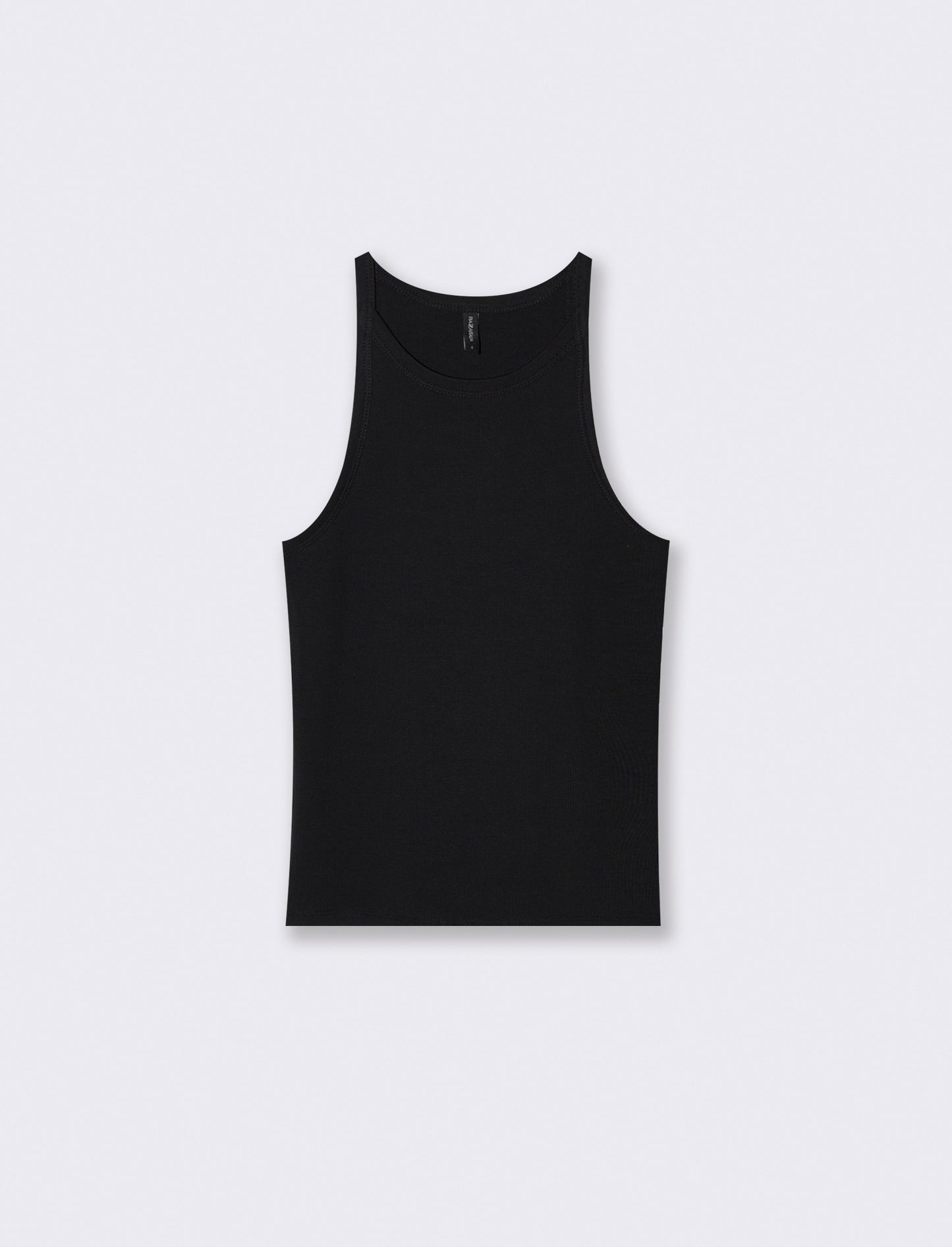 Top Basico a Costine con Bretelle Slim - Nero