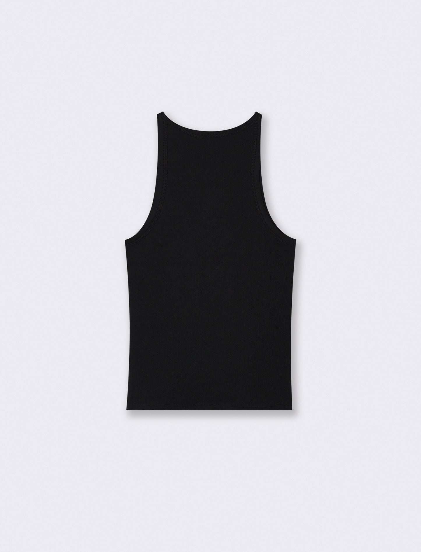 Top Basico a Costine con Bretelle Slim - Nero