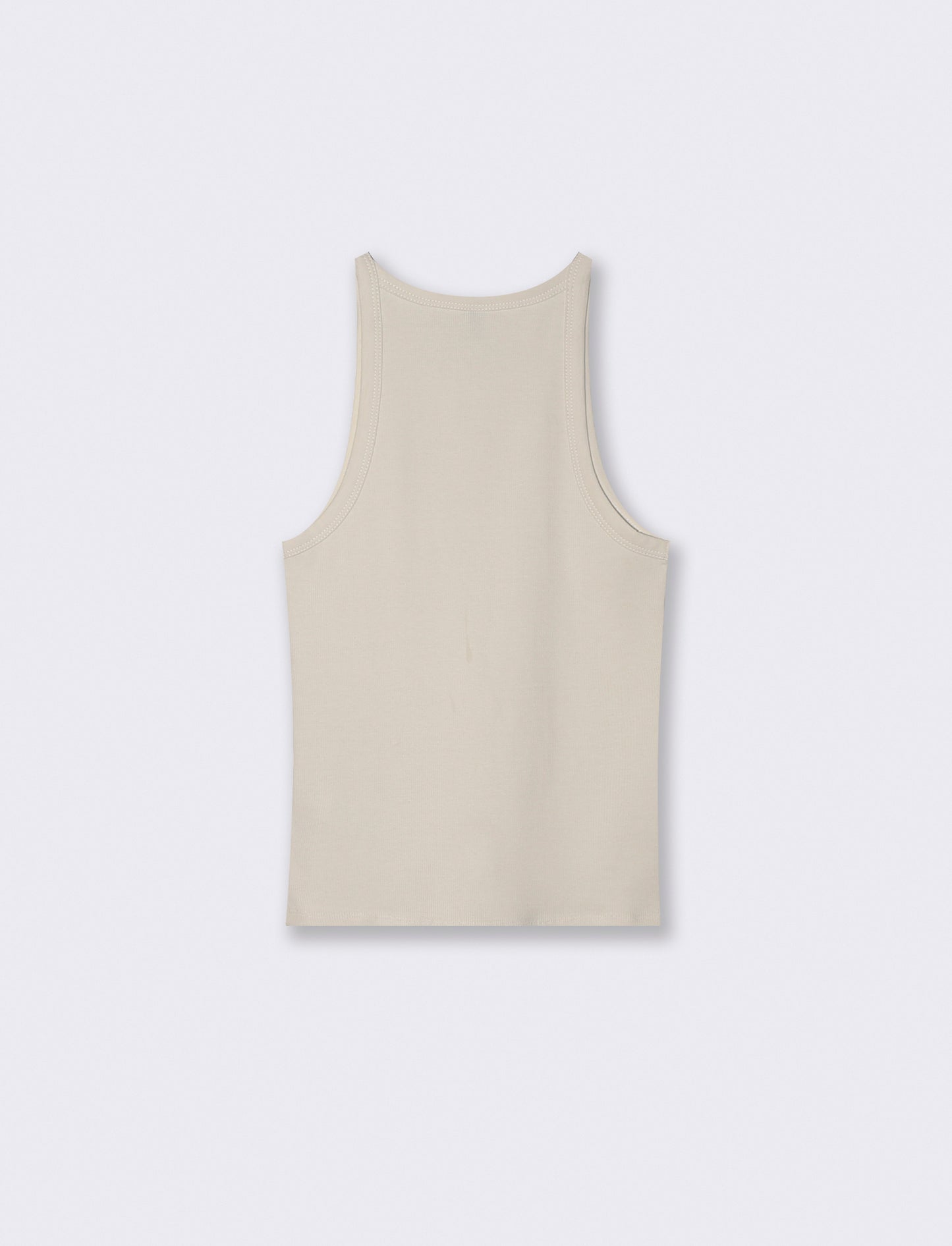 Top Basico a Costine con Bretelle Slim - Avorio