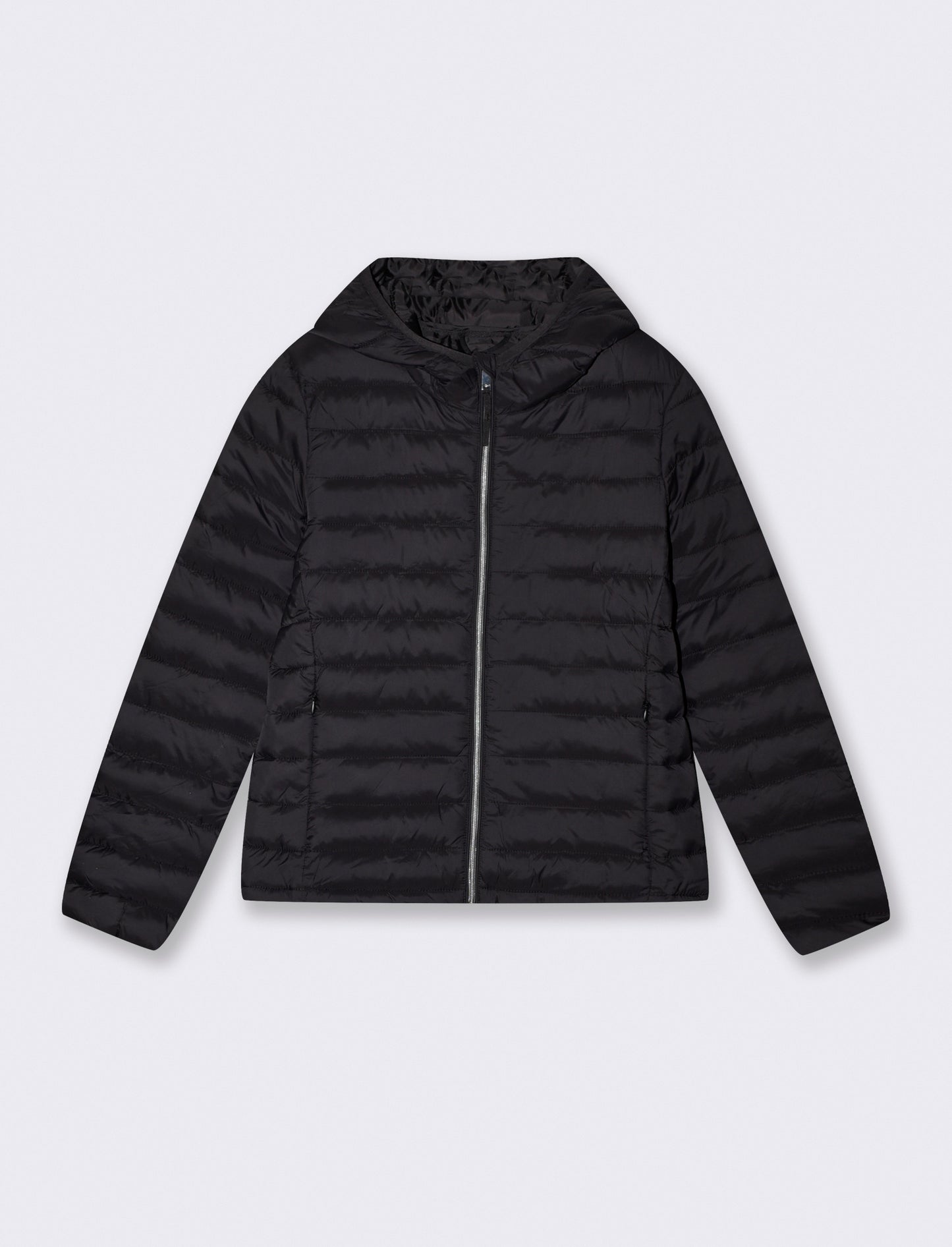 Basic jacket with hood and pockets - Black