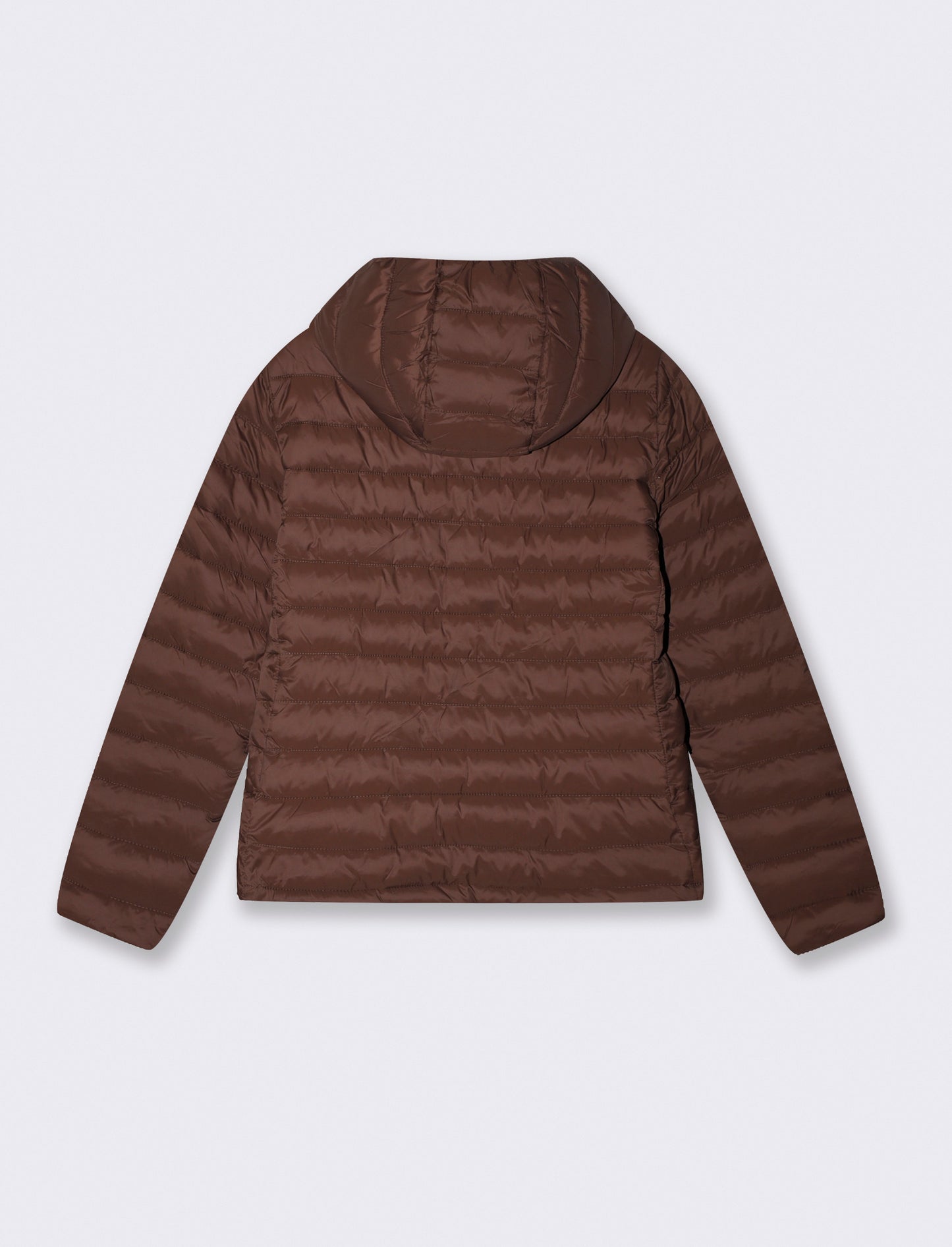 Giubbotto basico con cappuccio e tasche - Marrone cioccolato