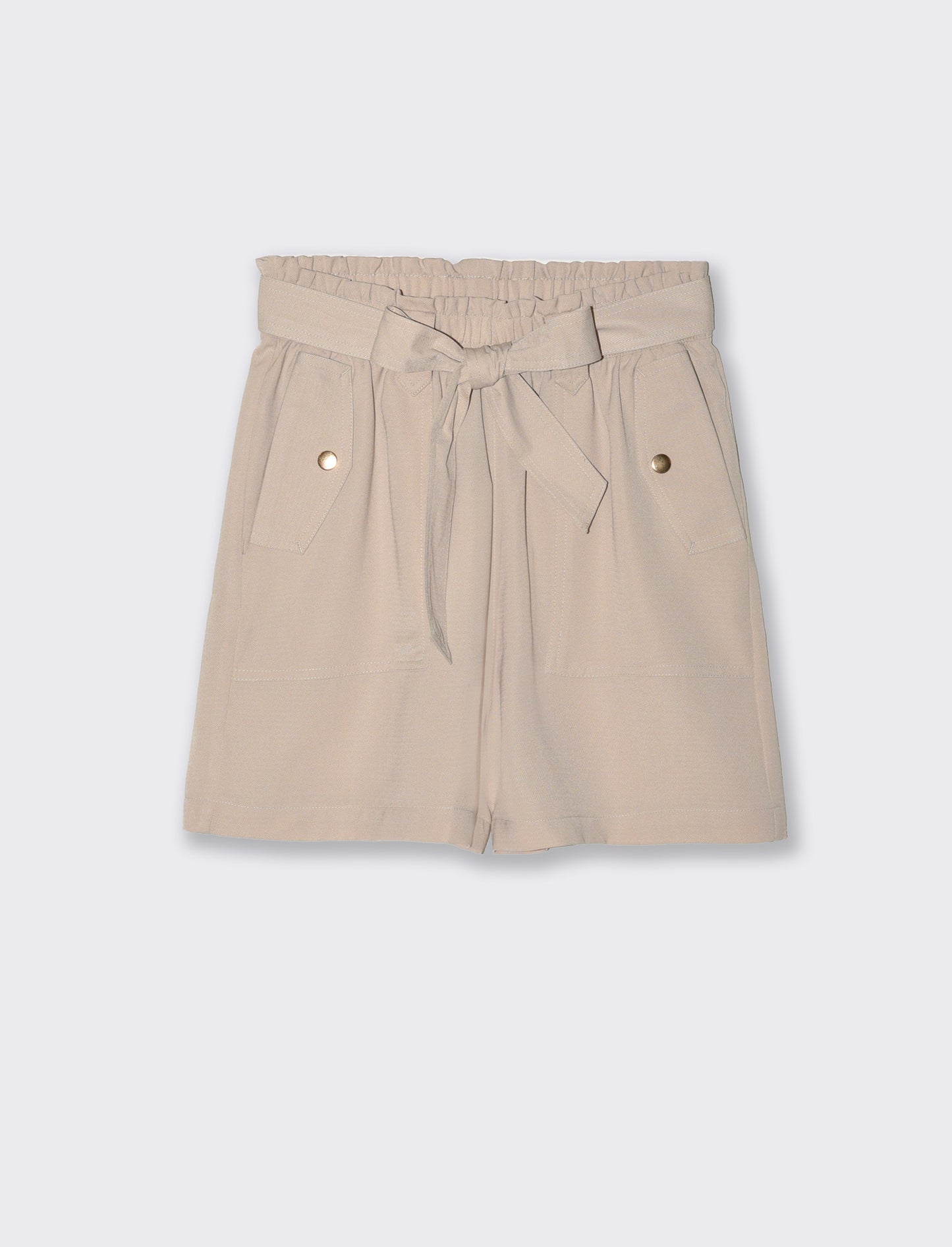Woman's belted shorts for stylish comfort - Brown