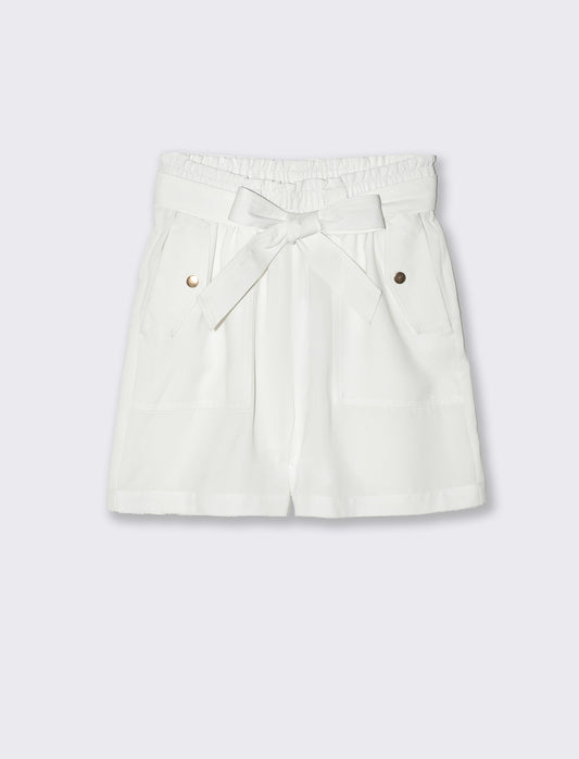 Short con cintura da donna - Bianco