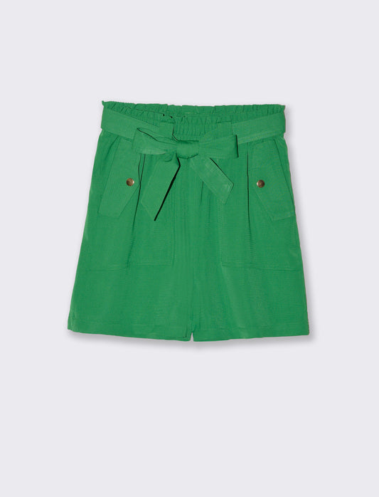 Short con cintura da donna - Verde prato