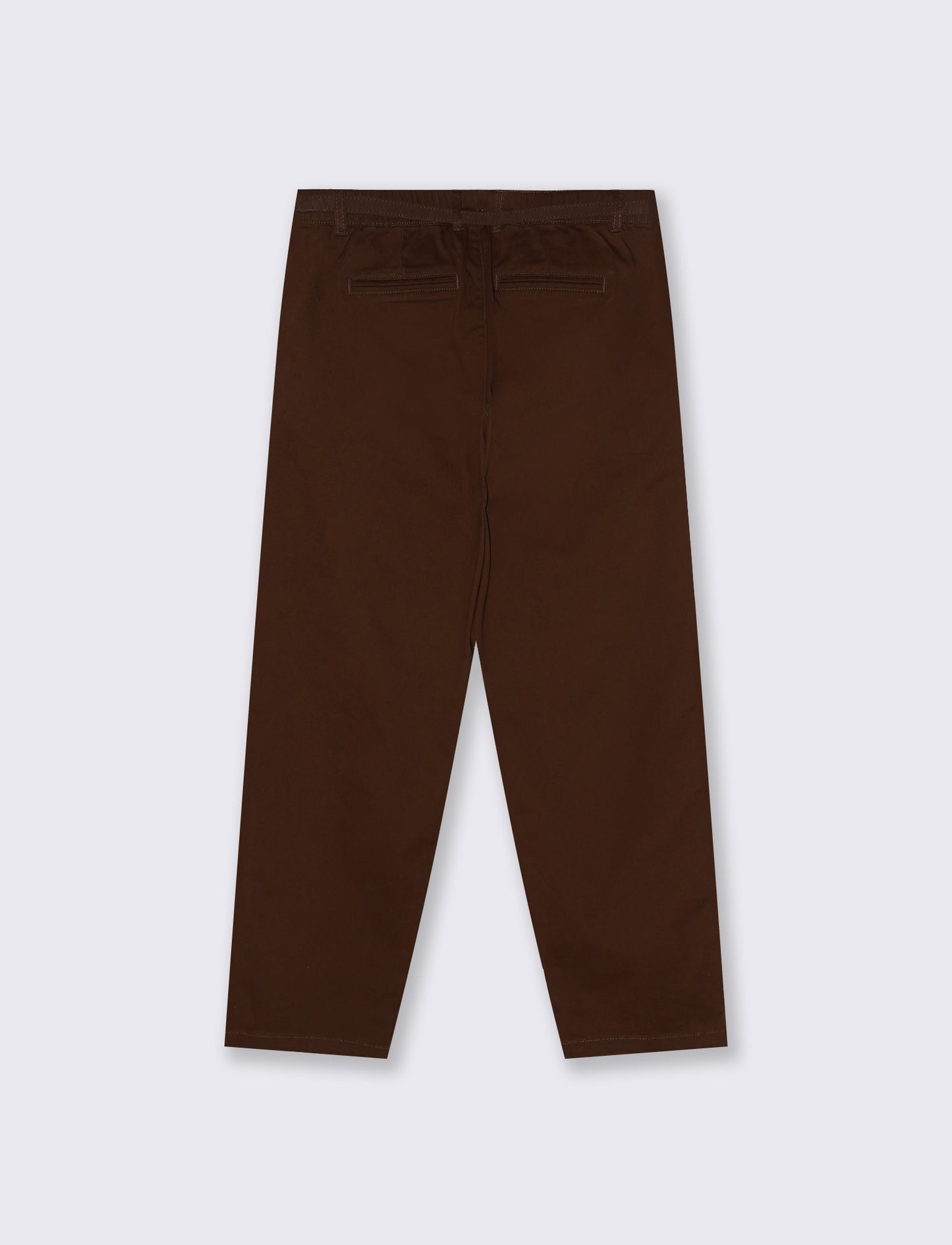 Chino trousers with cuff and belt - Brown