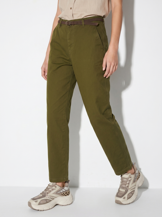 Pantalone chino con risvolto e cintura - Ve.milit.