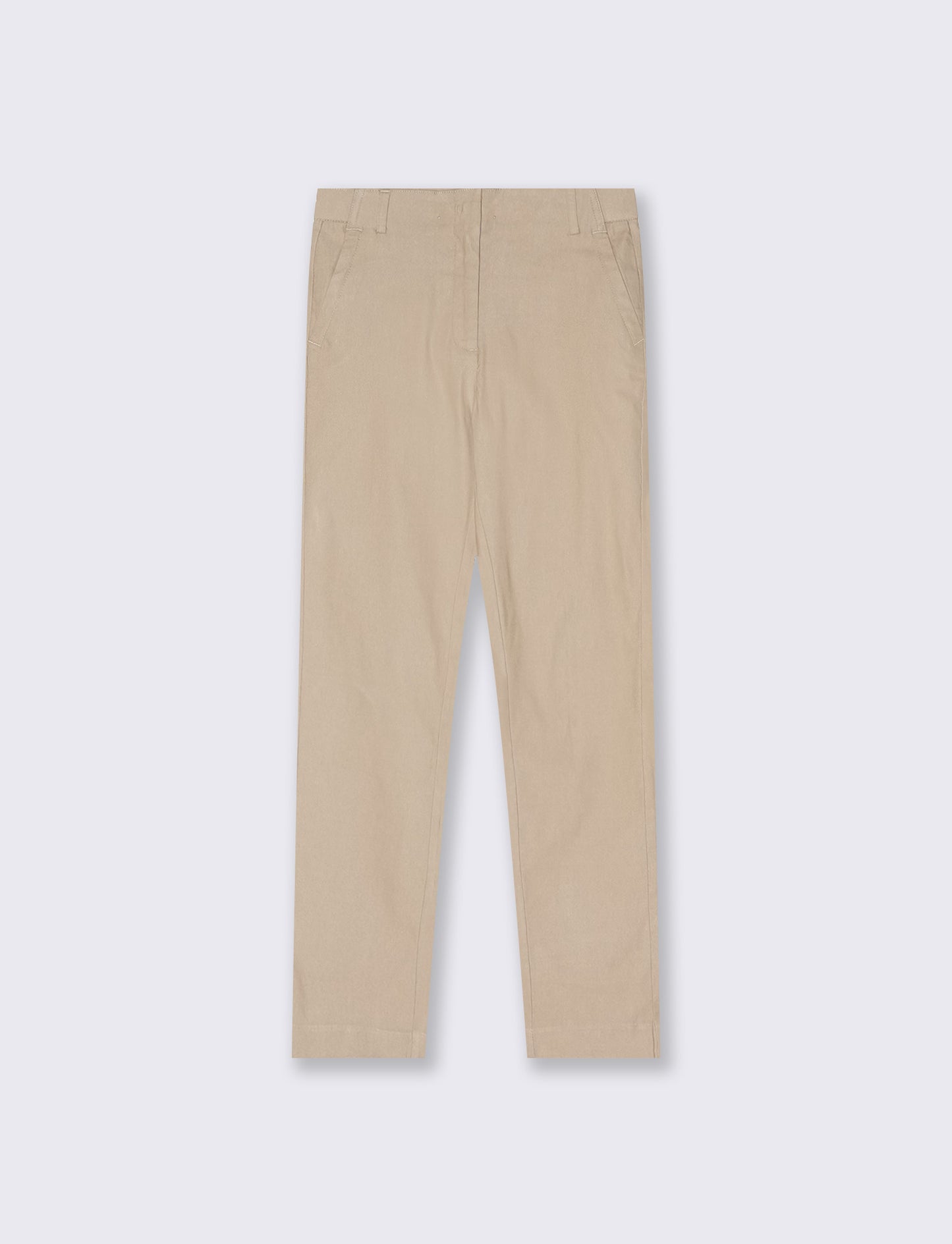 Pantalone Bengalina Slim a Vita Media - Beige grano