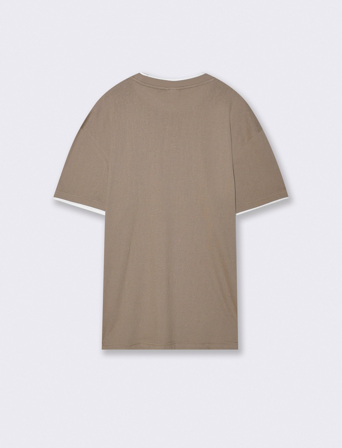 T-shirt Serafino in misto cotone soft touch - Verde kaki