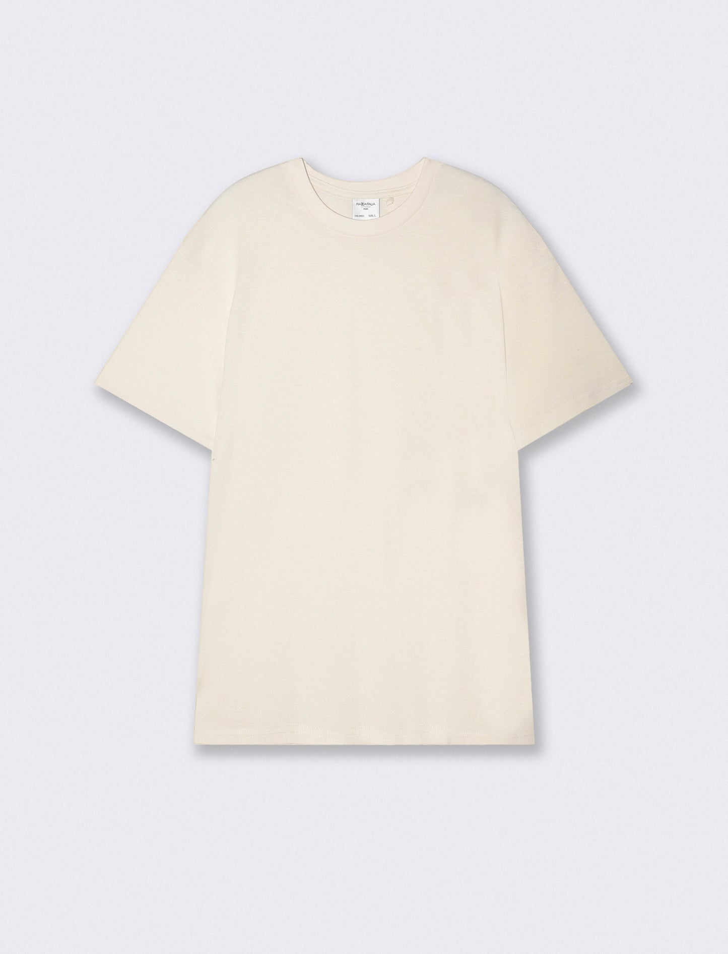 T-shirt girocollo jacquard regular fit - Bianco sporco