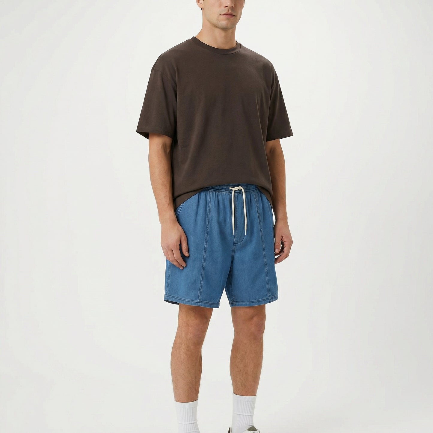 T-shirt girocollo jacquard regular fit - Moro