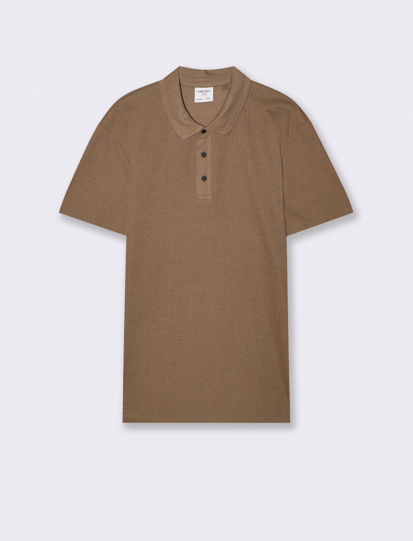 POLO JACQUARD EFFETTO RIGA - Grigio fango