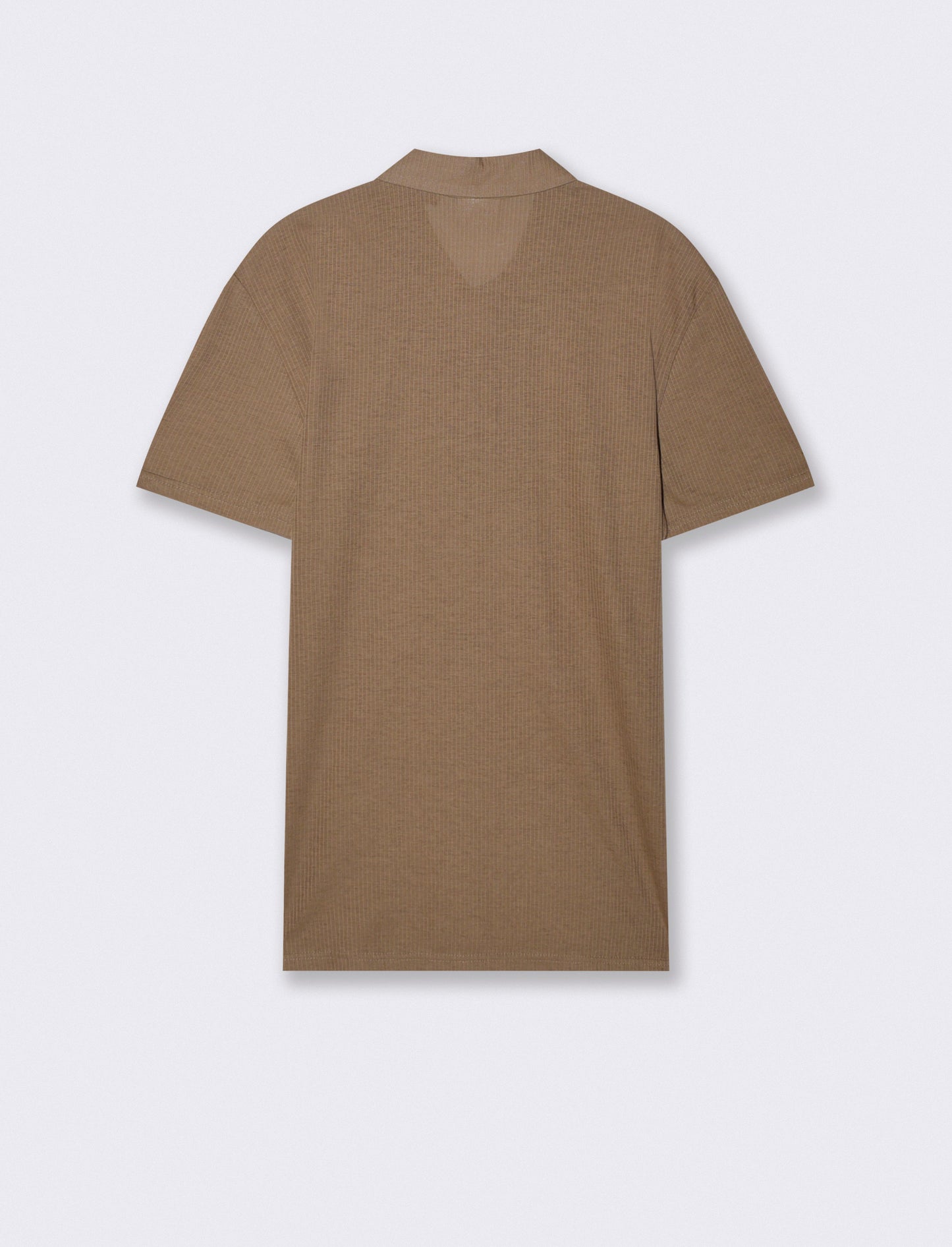 POLO JACQUARD EFFETTO RIGA - Grigio fango