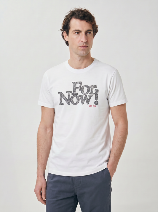 T-shirt girocollo con patch ricamato - Bianco