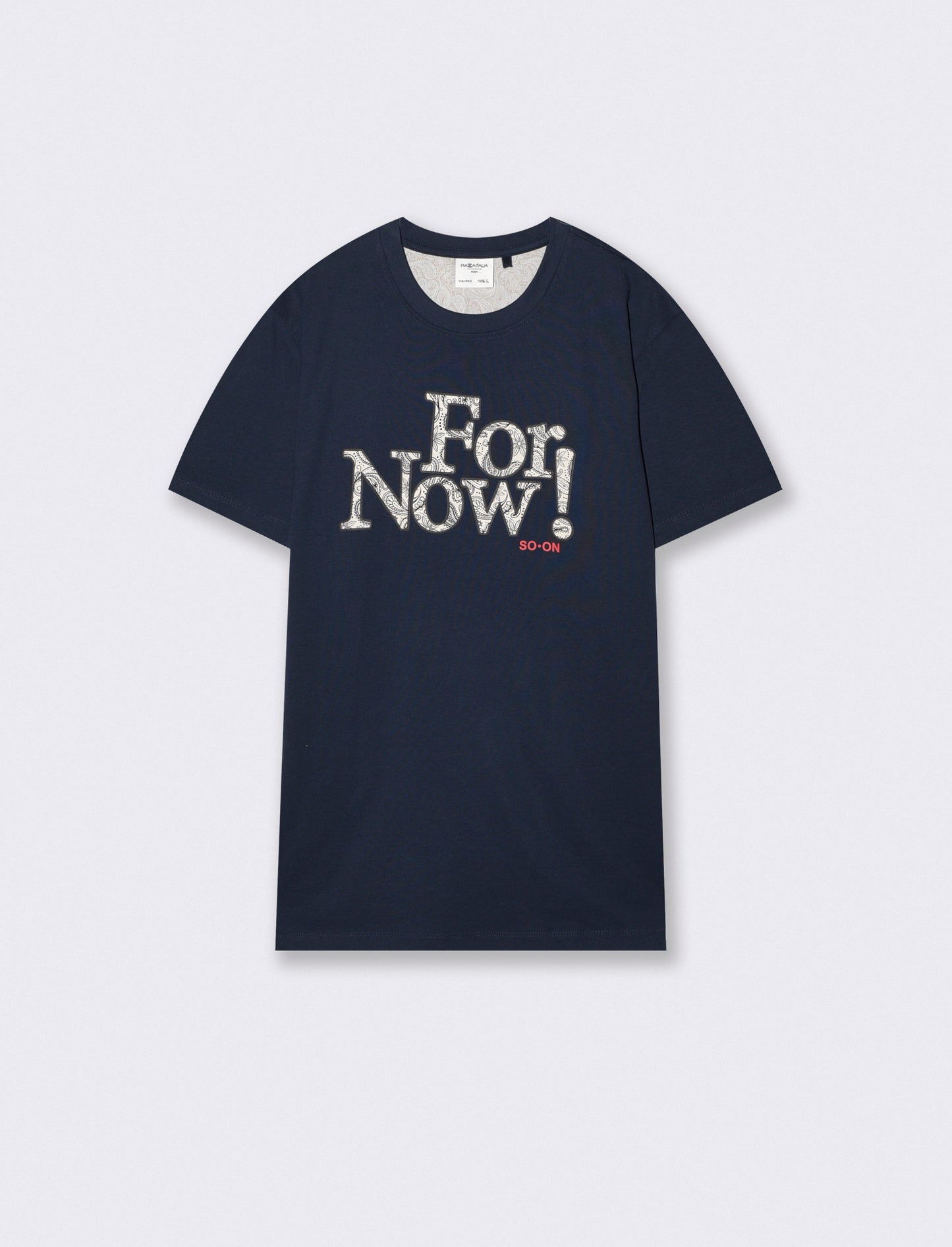 T-shirt girocollo con patch ricamato - Blu