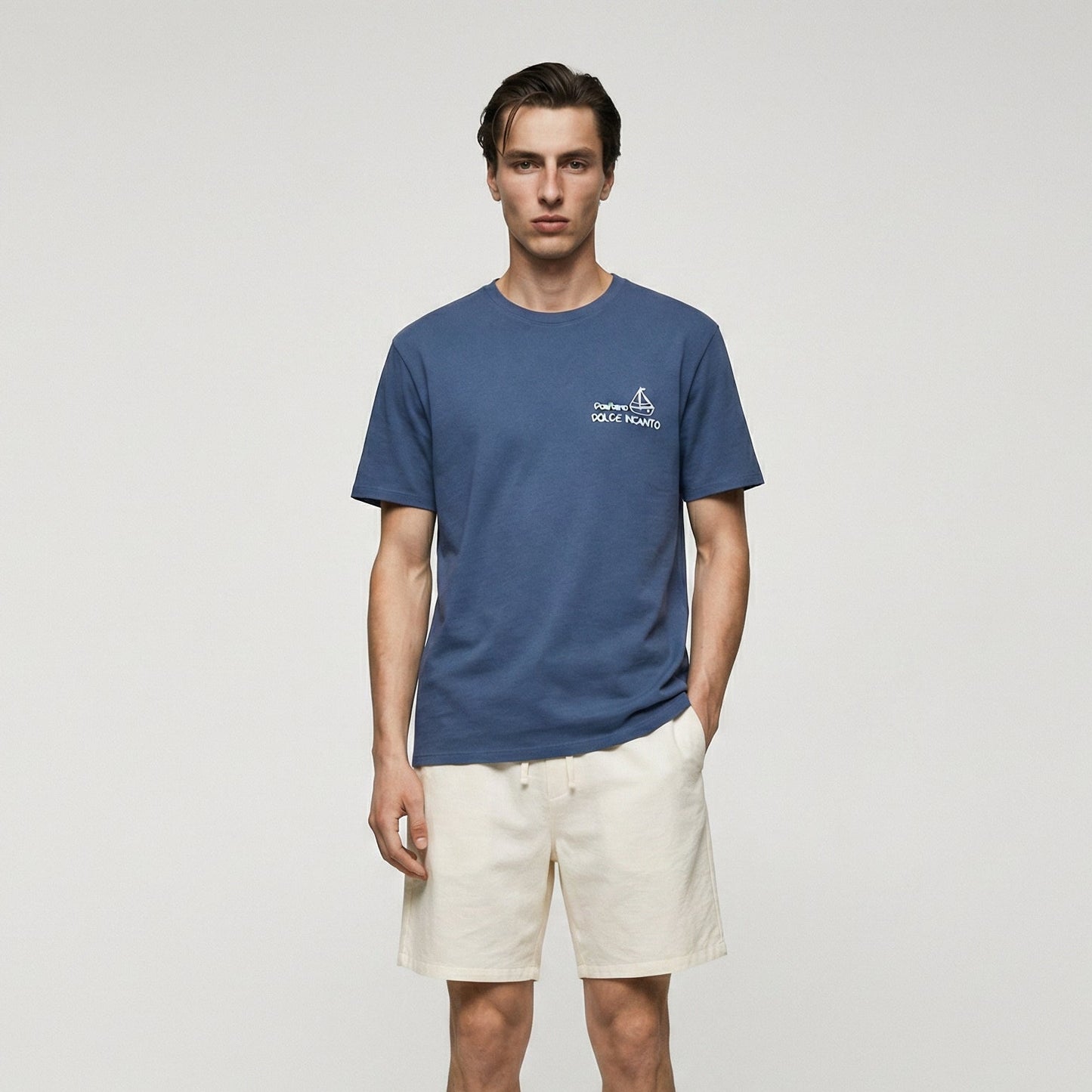 T-shirt girocollo con stampa spray effetto - Avion